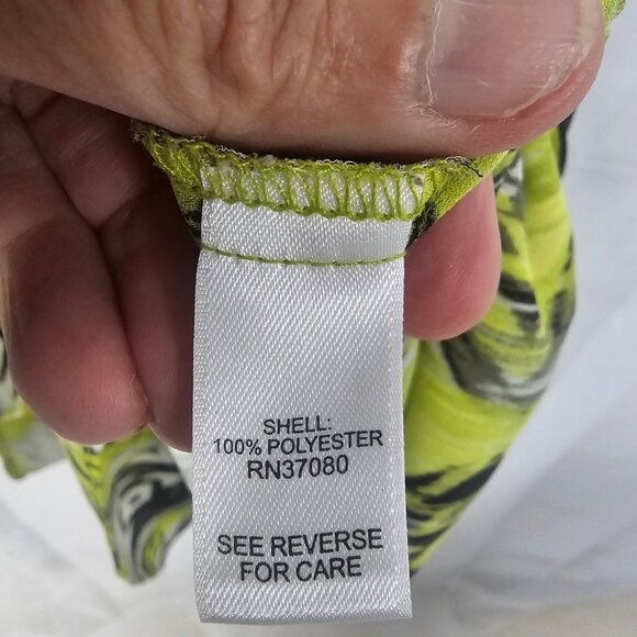 Cato Blouse Green Black Grunge Festival Casual Boho Aztec 26/28W - Picture 6 of 8